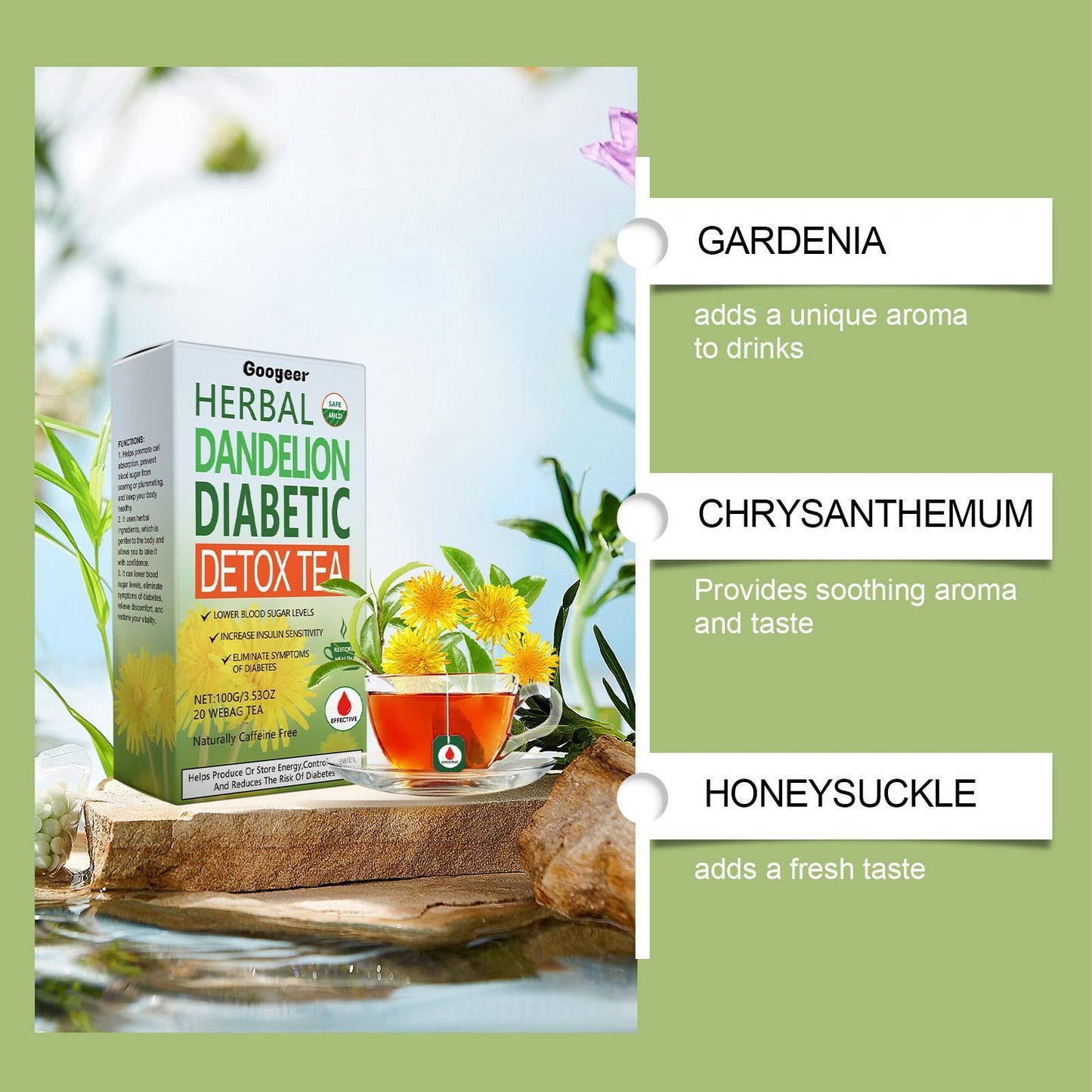 Bolsitas de té desintoxicante de hierbas Googeer Bolsitas de té desintoxicante de hierbas para el cuidado corporal